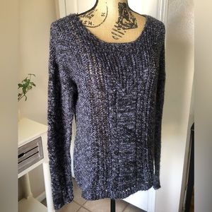Navy Open Knit Sweater - Women’s Large